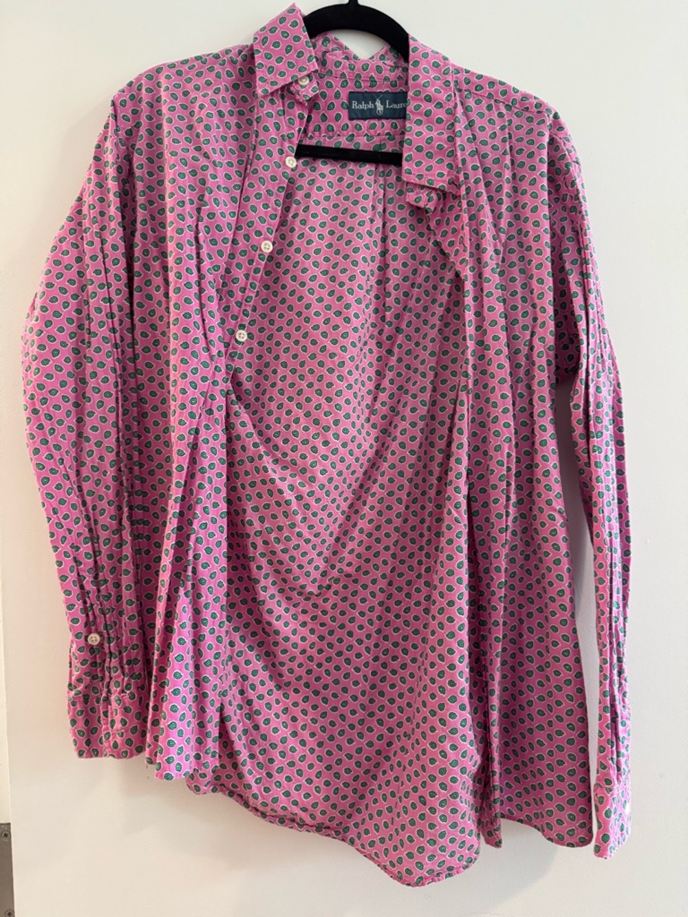 Ralph Lauren Pink Paisley Floral-Print Button Shirt